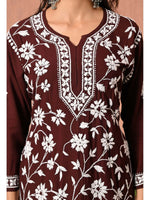Load image into Gallery viewer, Gulfam Rayon Long Chikankari Kurti Set