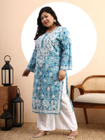 Load image into Gallery viewer, Safak Mul Chikankari Plus Size Kurti