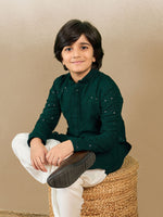 Load image into Gallery viewer, Kunwar Chikankari Boys Kurta Pyjama Set