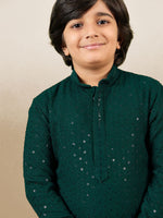 Load image into Gallery viewer, Kunwar Chikankari Boys Kurta Pyjama Set
