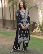 Load image into Gallery viewer, Dua Modal Premium Chikankari Kurti Set