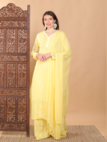 Load image into Gallery viewer, Surmai Premium Chikankari Viscose Mukaish Kurti Set
