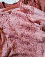 Load image into Gallery viewer, Nargis Viscose Premium 3D Chikankari Kurti Rose Gold