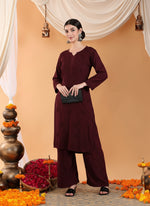 Load image into Gallery viewer, Karry Rayon Chikankari Kurti Pallazo Set