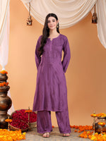 Load image into Gallery viewer, Karry Rayon Chikankari Kurti Pallazo Set