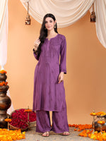 Load image into Gallery viewer, Karry Rayon Chikankari Kurti Pallazo Set