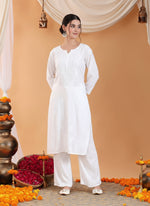 Load image into Gallery viewer, Karry Rayon Chikankari Kurti Pallazo Set