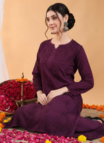 Load image into Gallery viewer, Karry Rayon Chikankari Kurti Pallazo Set