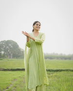 Load image into Gallery viewer, Inaayat Viscose Premium Chikankari Kurti Set Light-Green