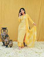 Load image into Gallery viewer, Zara Styled Georgette Chikankari Kurti With White Sharara