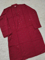 Load image into Gallery viewer, Nawab Mens Straight Machine Chikankari Kurta & Pyjama Set