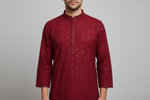 Load image into Gallery viewer, Nawab Mens Straight Machine Chikankari Kurta & Pyjama Set - The Lucknowi Chikan