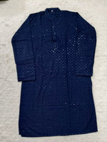 Load image into Gallery viewer, Nawab Mens Straight Machine Chikankari Kurta & Pyjama Set - The Lucknowi Chikan