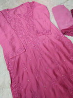 Load image into Gallery viewer, Karishma Kapoor Styled Mukaish Chikankari Chanderi Suit Set