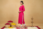 Load image into Gallery viewer, Gulposh Rose Pannel Viscose Kurti - The Lucknowi Chikan
