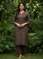 Load image into Gallery viewer, Sona Chanderi Chikankari Kurti Set
