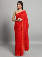 Load image into Gallery viewer, Madhuri Chanderi Silk Mukaish Saree. Red