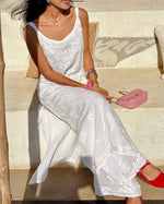 Load image into Gallery viewer, Parinoor Chanderi Cotton Chikankari Kurti Set