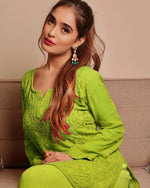 Load image into Gallery viewer, Tarai Viscose Short Chikankari Kurti - The Lucknowi Chikan