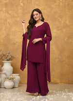 Load image into Gallery viewer, Avneet Kaur Mukaish Patiala Set Wine