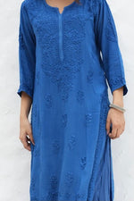 Load image into Gallery viewer, Palak Modal Dyed Premium Chikankari Kurti Set