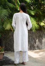 Load image into Gallery viewer, Palak Modal Dyed Premium Chikankari Kurti Set - The Lucknowi Chikan