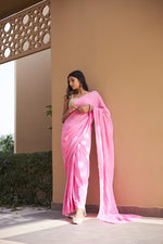 Load image into Gallery viewer, Nazm Viscose Mukaish Chikankari Saree