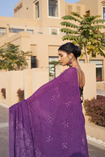 Load image into Gallery viewer, Nazm Viscose Mukaish Chikankari Saree