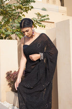 Load image into Gallery viewer, Manmohini Premium Viscose Mukaish Chikankari Saree