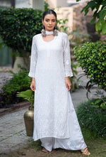 Load image into Gallery viewer, Anushka Premium Viscose Kurti Set White Viscose