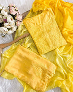 Load image into Gallery viewer, Bahar Ombre Dyed Chikankari Set Yellow