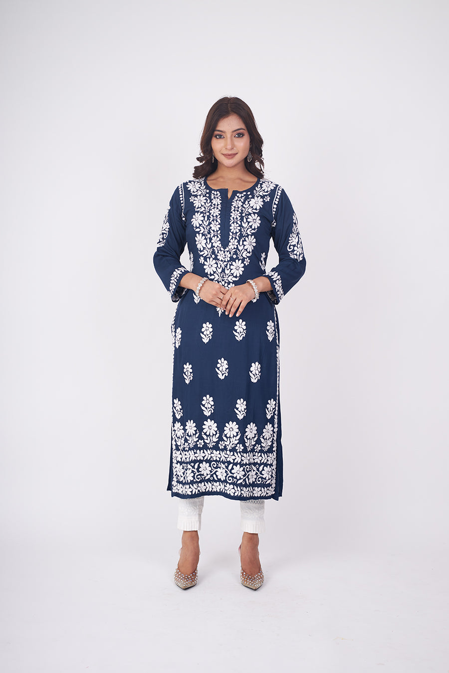Bela Modal Chikankari Long Kurta