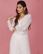 Load image into Gallery viewer, Surmai Premium Chikankari Viscose Mukaish Kurti Set