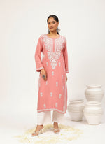 Load image into Gallery viewer, Heer Rayon Chikankari Straight Kurti