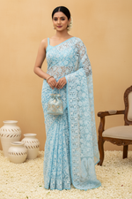 Load image into Gallery viewer, Gulzar Full Jaal Chikankari Saree