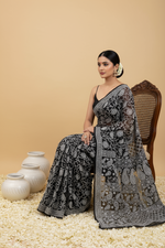 Load image into Gallery viewer, Gulzar Heavy Work Georgette Chikankari Saree
