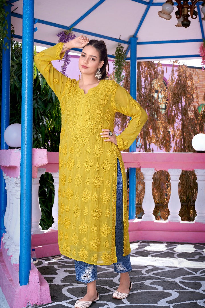 Vranda Pure Viscose 3D Chikankari Kurti