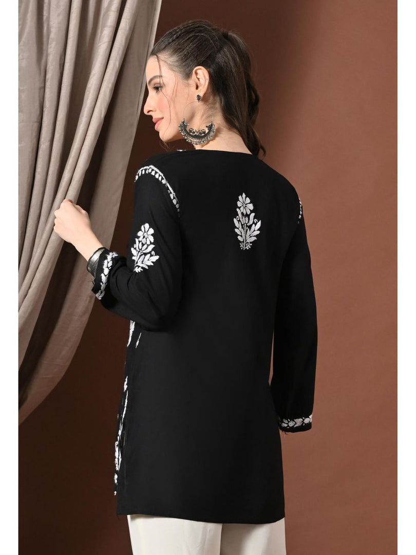 Ayesha Premium Chikankari Short Kurti - The Lucknowi Chikan 