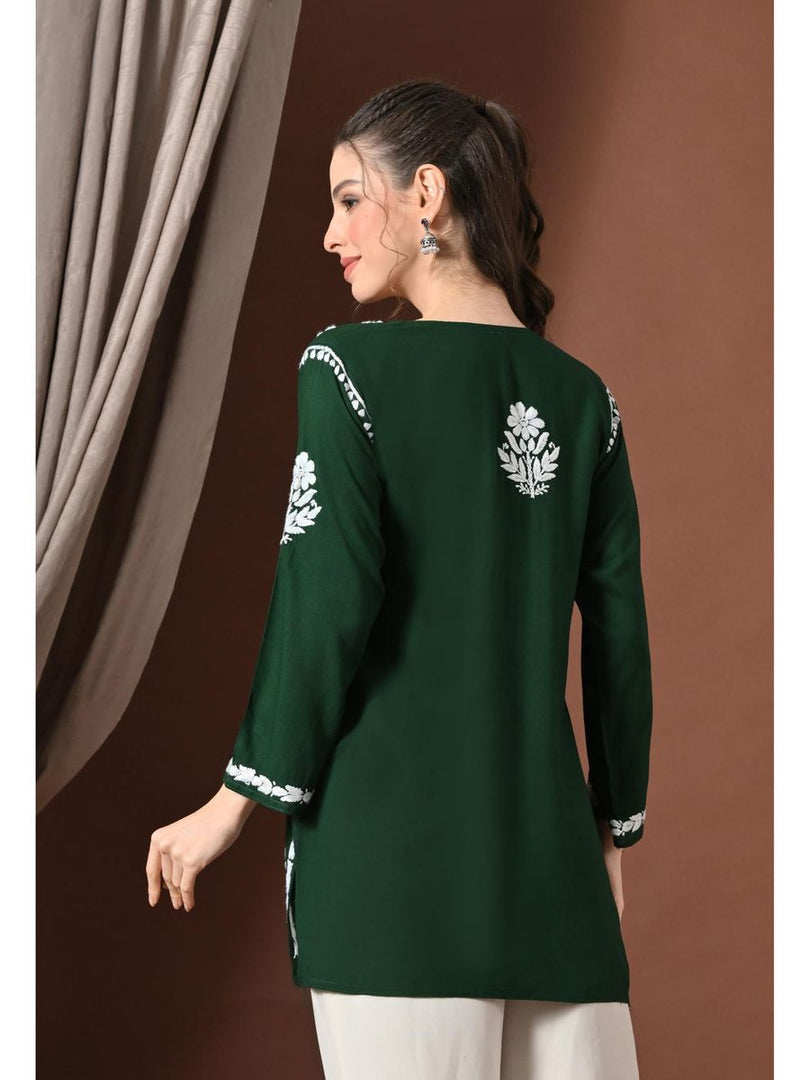 Ayesha Premium Chikankari Short Kurti - The Lucknowi Chikan 