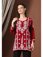 Load image into Gallery viewer, Ayesha Premium Chikankari Short Kurti - The Lucknowi Chikan 