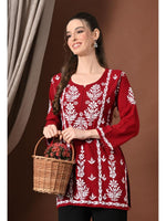 Load image into Gallery viewer, Ayesha Premium Chikankari Short Kurti - The Lucknowi Chikan 