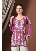 Load image into Gallery viewer, Ayesha Premium Chikankari Short Kurti - The Lucknowi Chikan 