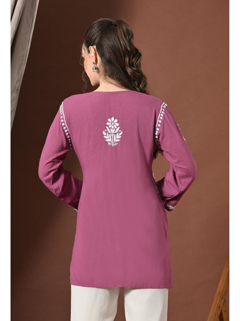 Ayesha Premium Chikankari Short Kurti - The Lucknowi Chikan 