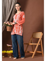Load image into Gallery viewer, Ayesha Premium Chikankari Short Kurti - The Lucknowi Chikan 