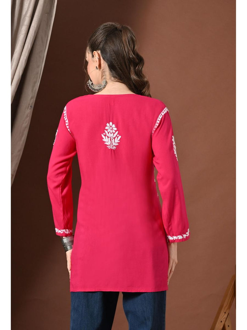 Ayesha Premium Chikankari Short Kurti - The Lucknowi Chikan 