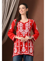 Load image into Gallery viewer, Ayesha Premium Chikankari Short Kurti - The Lucknowi Chikan 
