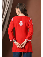 Load image into Gallery viewer, Ayesha Premium Chikankari Short Kurti - The Lucknowi Chikan 
