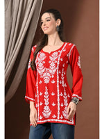 Load image into Gallery viewer, Ayesha Premium Chikankari Short Kurti - The Lucknowi Chikan 