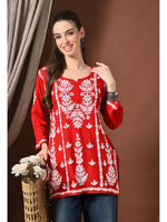 Load image into Gallery viewer, Ayesha Premium Chikankari Short Kurti - The Lucknowi Chikan 
