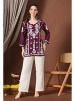 Load image into Gallery viewer, Ayesha Premium Chikankari Short Kurti - The Lucknowi Chikan 